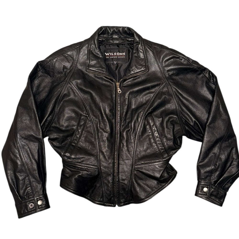 Vintage Wilson Black Leather Crop Jacket